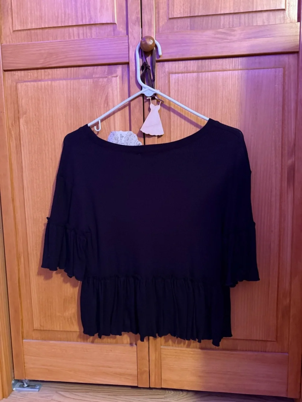 Altar'd State Black Ruffle Top - Picture 2 of 3
